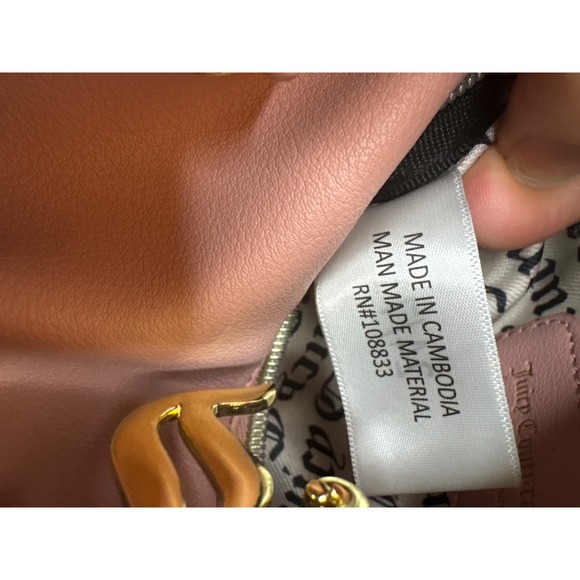 Juicy Couture Pink Studded Logo Satchel Crossbody Bag Gold Hardware -see notes - Picture 6 of 7